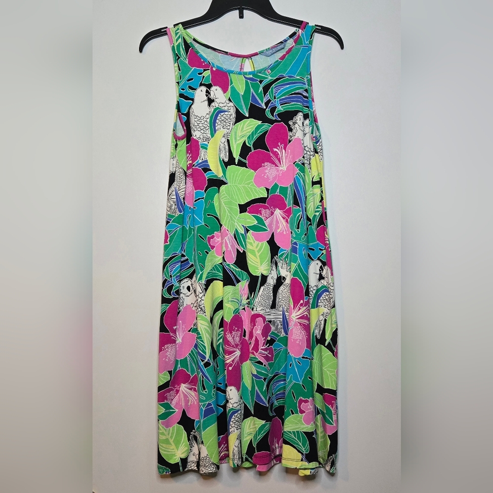 Tori Richard Floral Multicolor Sleeveless Dress Size S